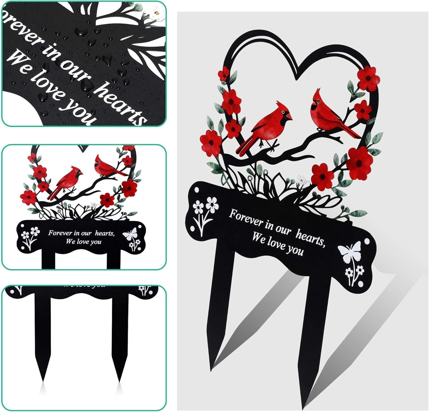 Cemetery Decorations for Grave Memorial Plaque Stake Grave Marker 15.8×9.84IN