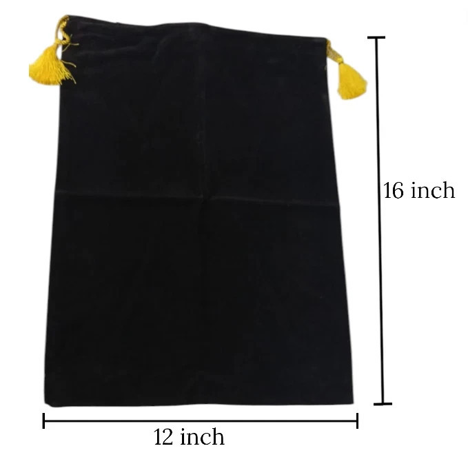 Black Big Drawstring Pouches, Velvet Cloth Jewelry Bags, 16X12 Inch, 20 Pieces