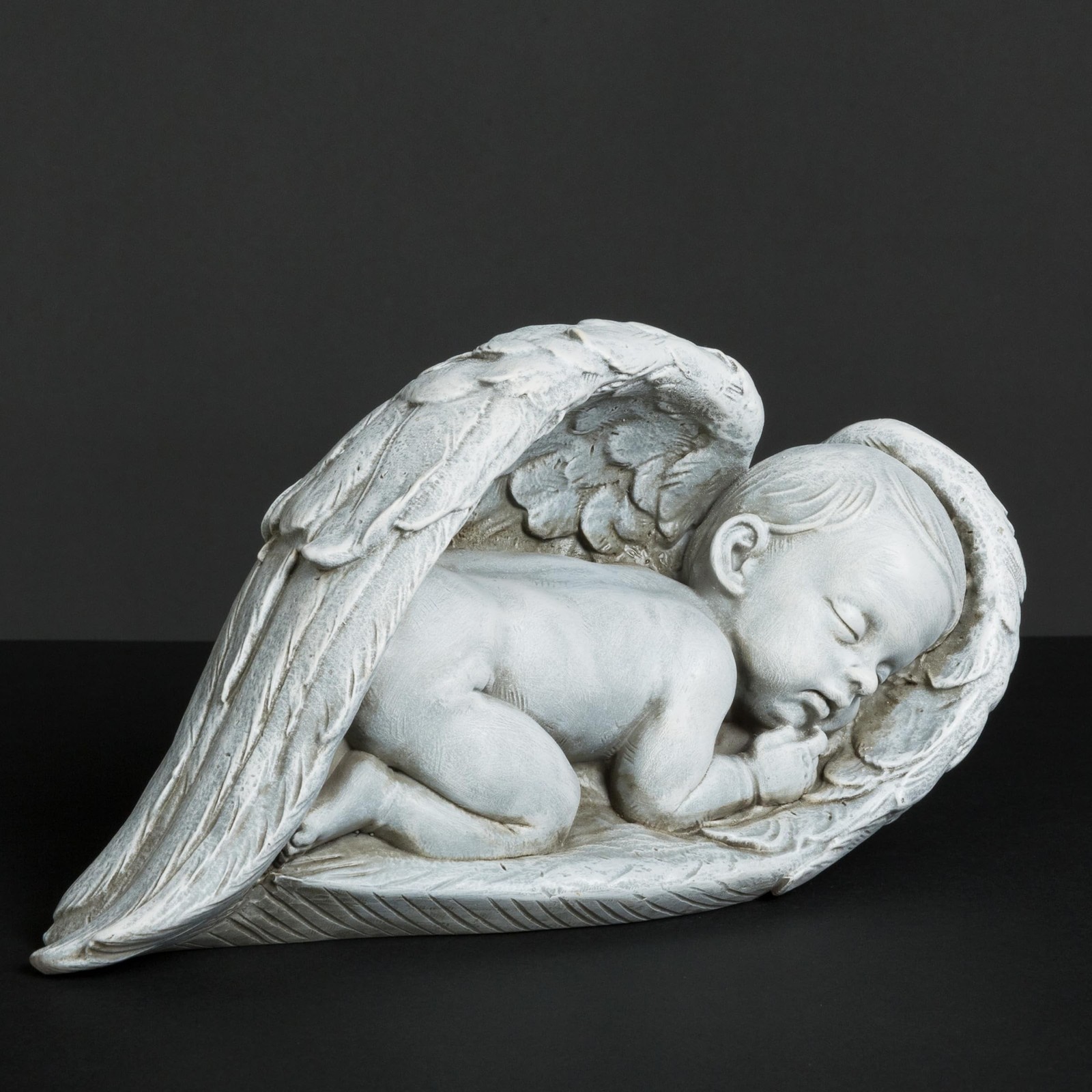 8″ Sleeping Angel in Wings Statue-Guardian Angel Baby Statue,Resin Memorial G…