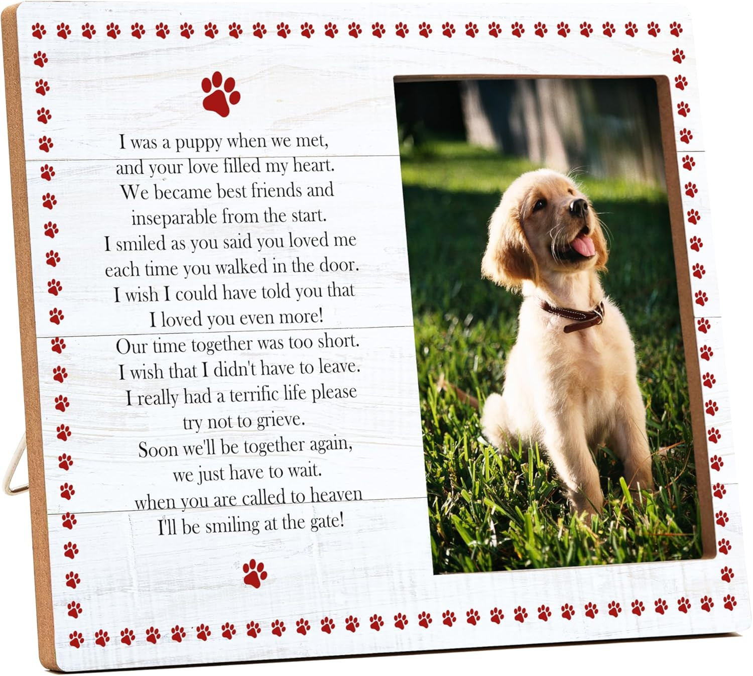 Pet Memorial Picture Frame, Remembrance Photo Frame for Dogs & Cats, Sympathy Gi