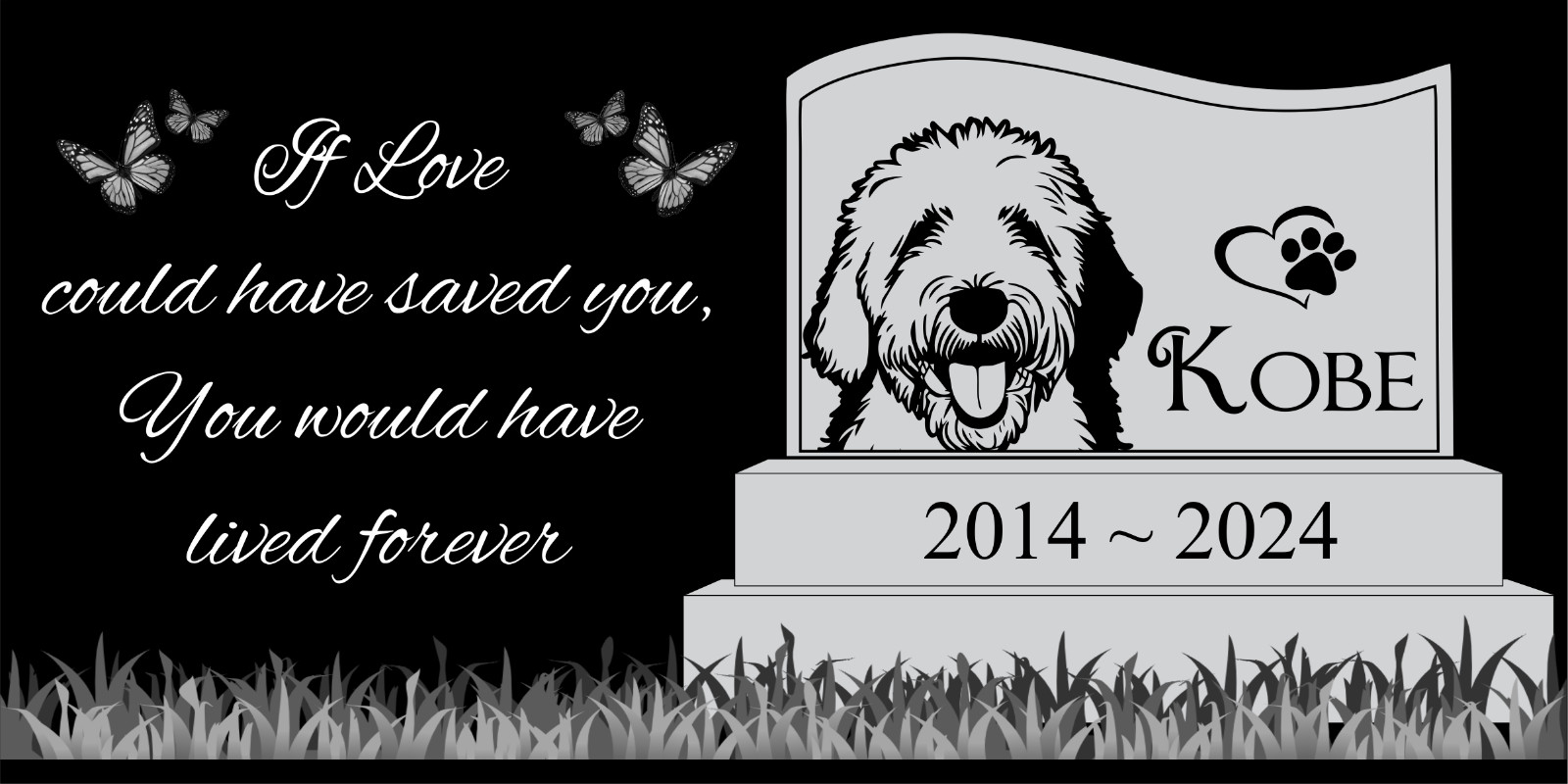 Pet memorial Engraved Marker, headstone Granite gravestone, Rottweiler dog