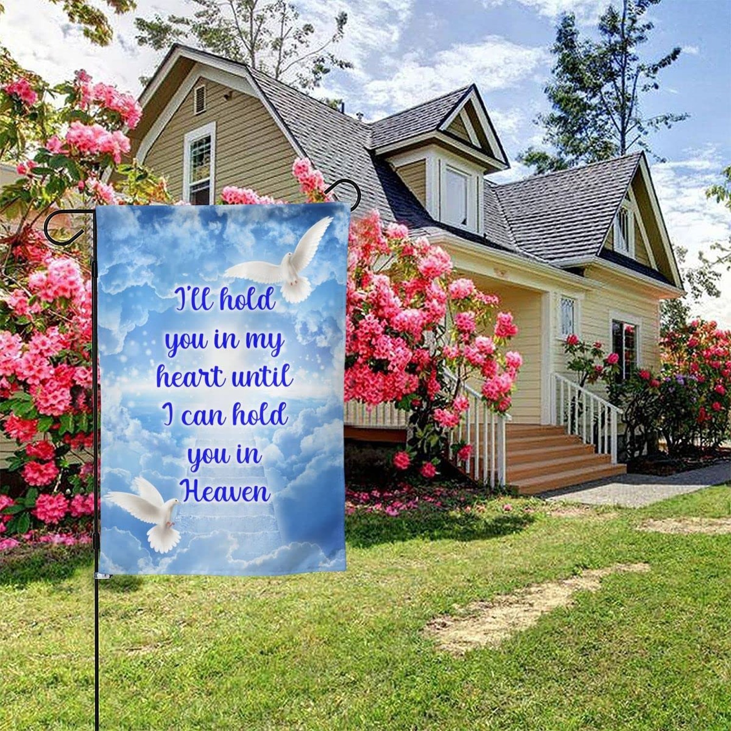 I’ll Hold You in My Heart Garden Flag, In Loving Memory Garden Flag – Dove Re…