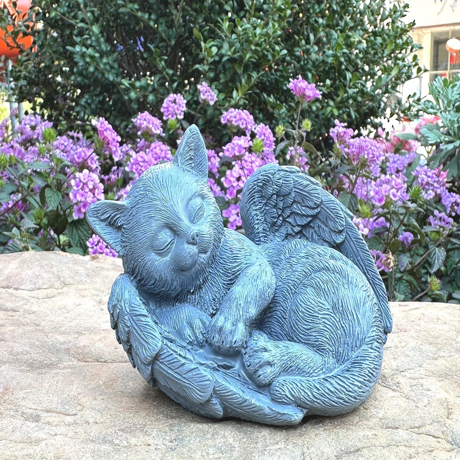 Small Cat Memorial Stone Commemorates Our Lost Fur Baby,Peaceful Sleeping Cat…