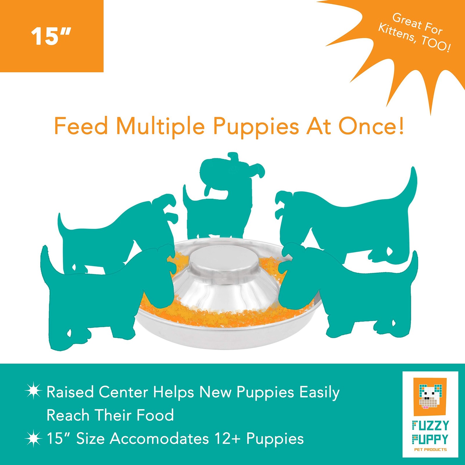 Stainless Steel Puppy Kitten Bowls: Welping Dishes for Weaning Puppies & Kitt…