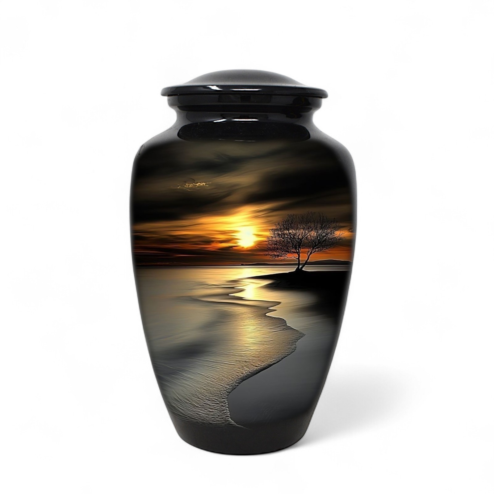 Large Cremation Urn for Human Ashes – Peaceful Beach Adult Memorial Funeral Urns