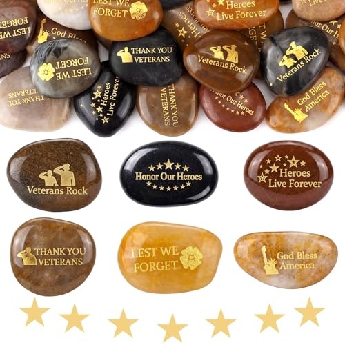 Pcs Veterans Gifts Memorial Stones 6 Different 4th of July 30 Independence Day