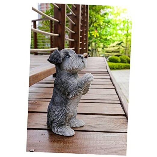 Hi Line Gift Ltd Praying Schnauzer Puppy Statue Figurine Gray