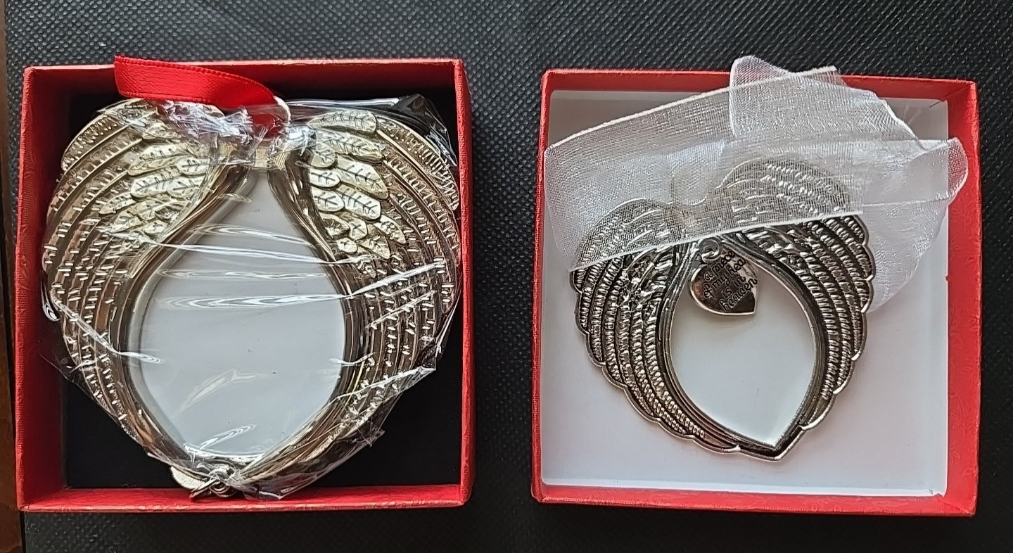 Pet Christmas Ornament Angel Wing Memorial Sympathy Gift Rainbow Bridge Gift X 2
