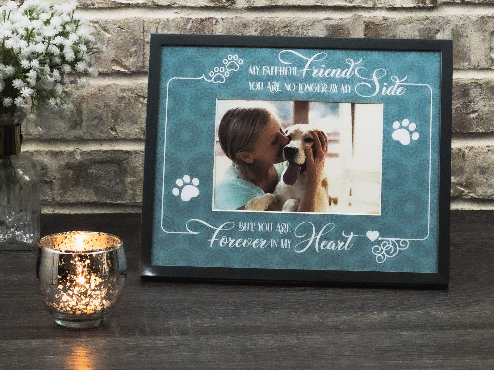 Majestic Zen Dog Memorial Picture Frame, Alum-Memorial Frame-M-24, Holds 4×6 …