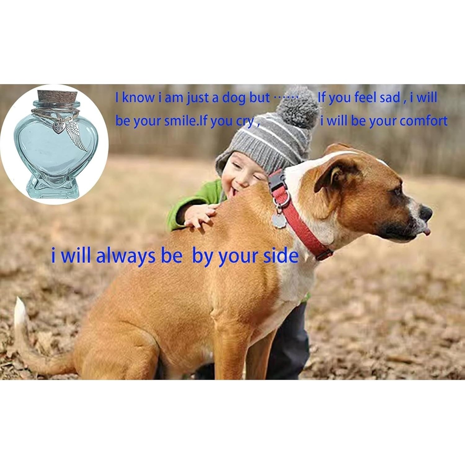 NEW Loving Pet Memorial Glass Vial – Keepsake for Ashes & Fur