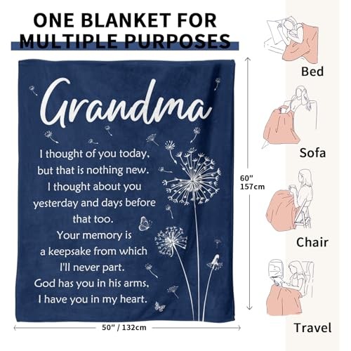 Sympathy Memorial Gifts for Grandmother, Soft Flannel Memorial Loss of Grandma