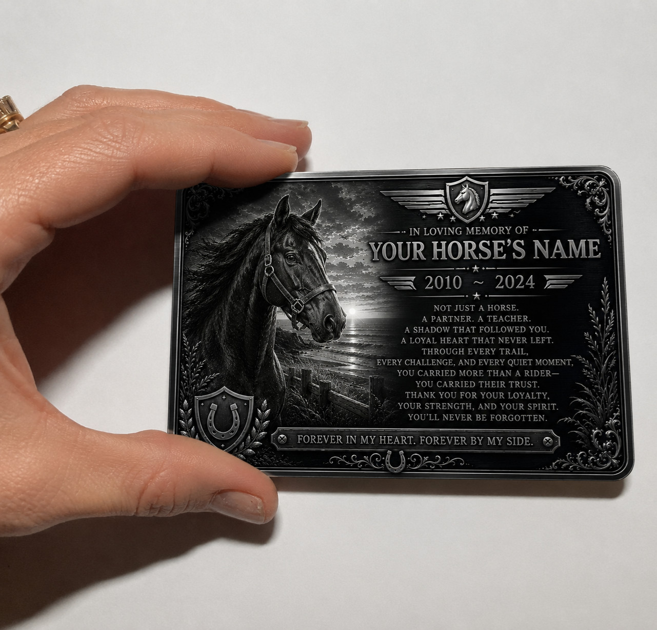 Personalised Pet Memorial Plaque Custom Photo Engraved Aluminium Dog Cat Horse