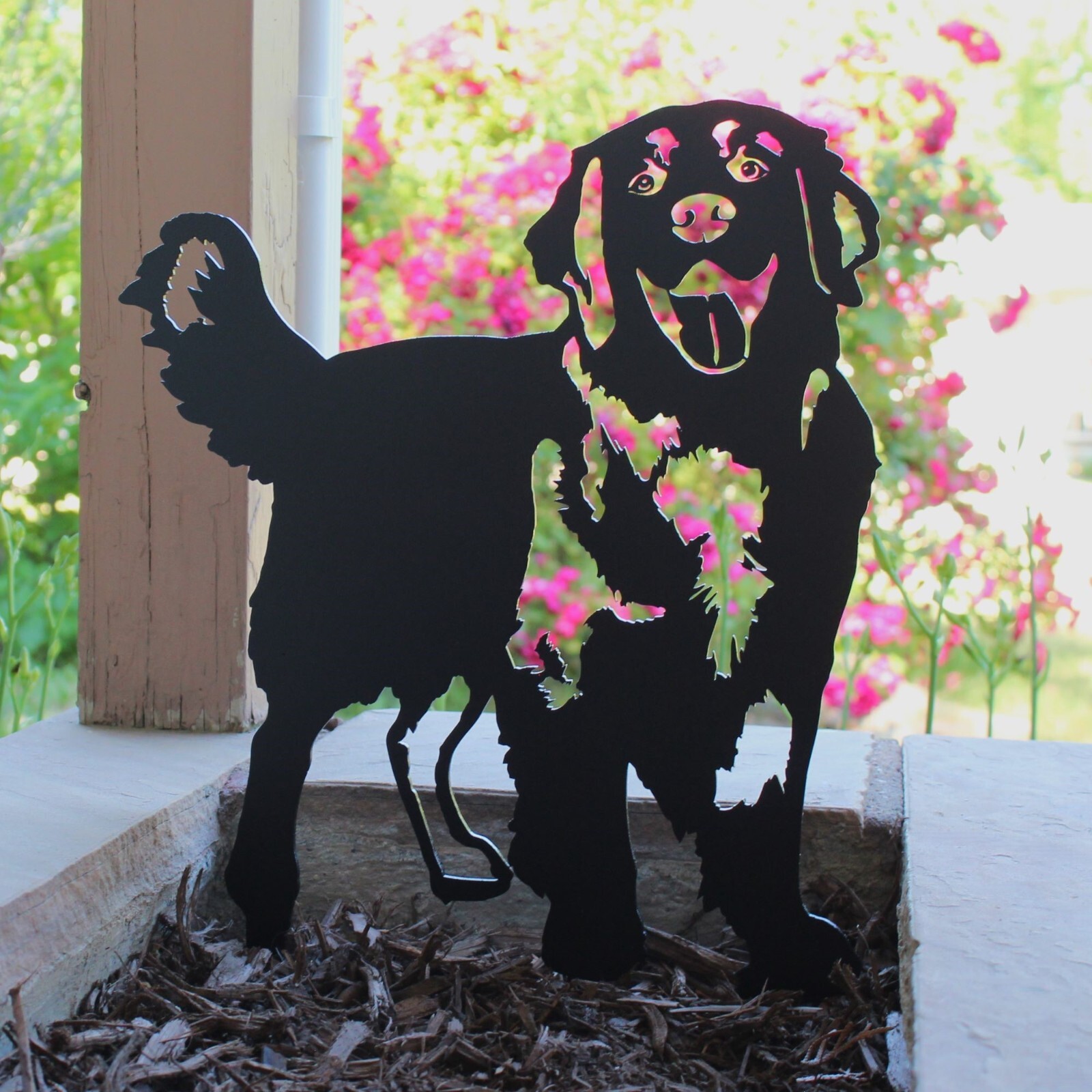 Golden Retriever Standing Black Metal Dog Silhouette