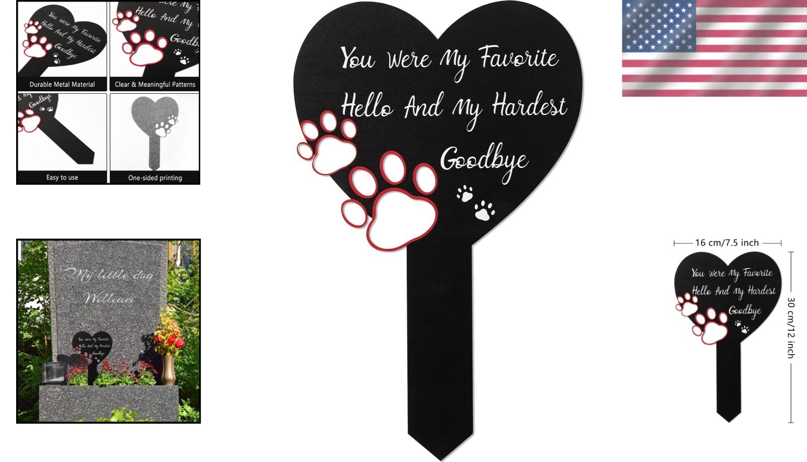 Remembrance Guard: Pet Memorial Sign with Heart Shape – Perfect for Gardens