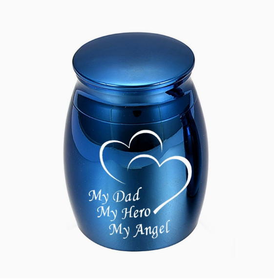 My Dad My Hero Angel Heart Mini Cremation Ashes Urn Funeral Memorial Keepsake