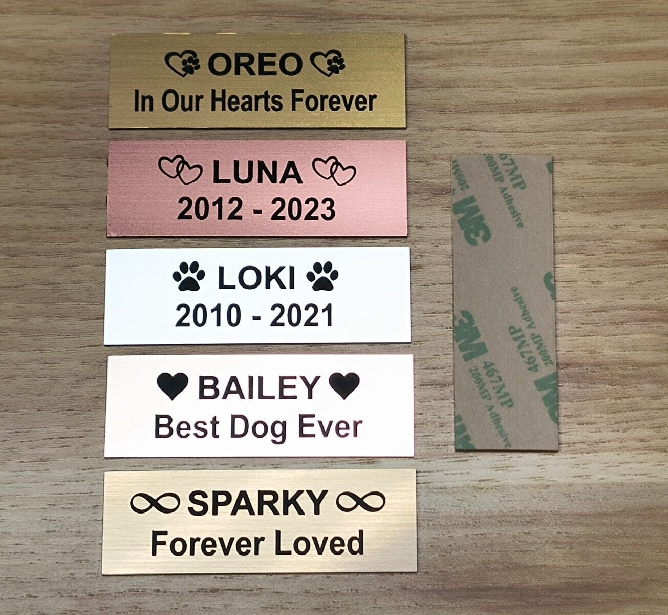 Custom Engraved 1×3 Pet Memorial Name Plaque / Plate Sign Tag Dog Cat Bird Pets