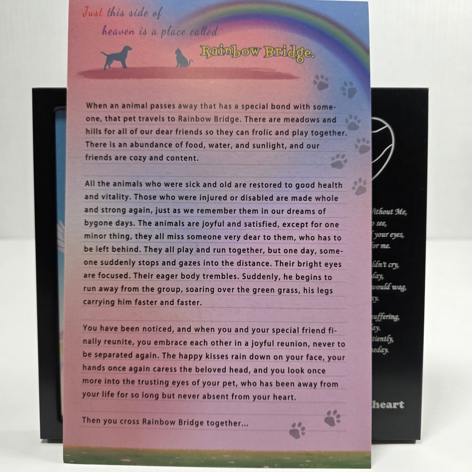 Joeziton Pet Memorial Picture Frame 4×6 Aluminum Rainbow Bridge Poem Dog Cat…