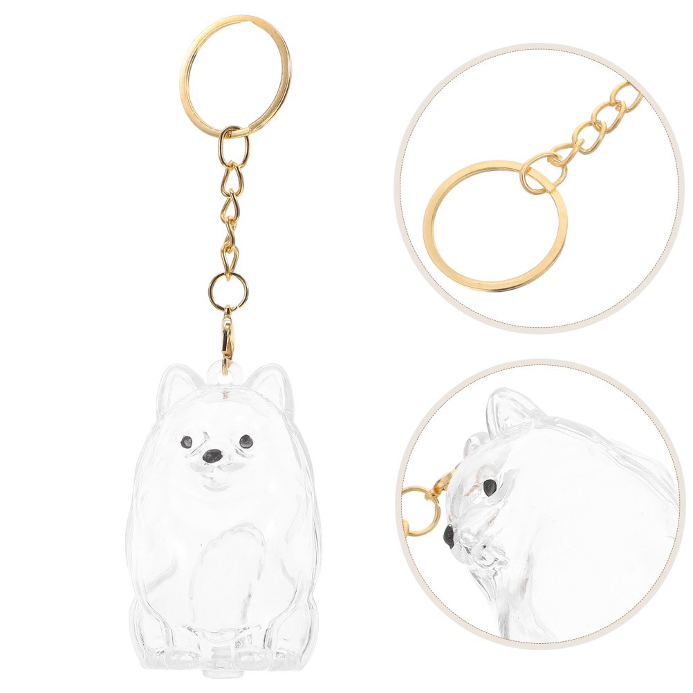 2Pcs Clear Dog Hair Keepsake Boxes Portable Pet Memorial Keychains for Home Use
