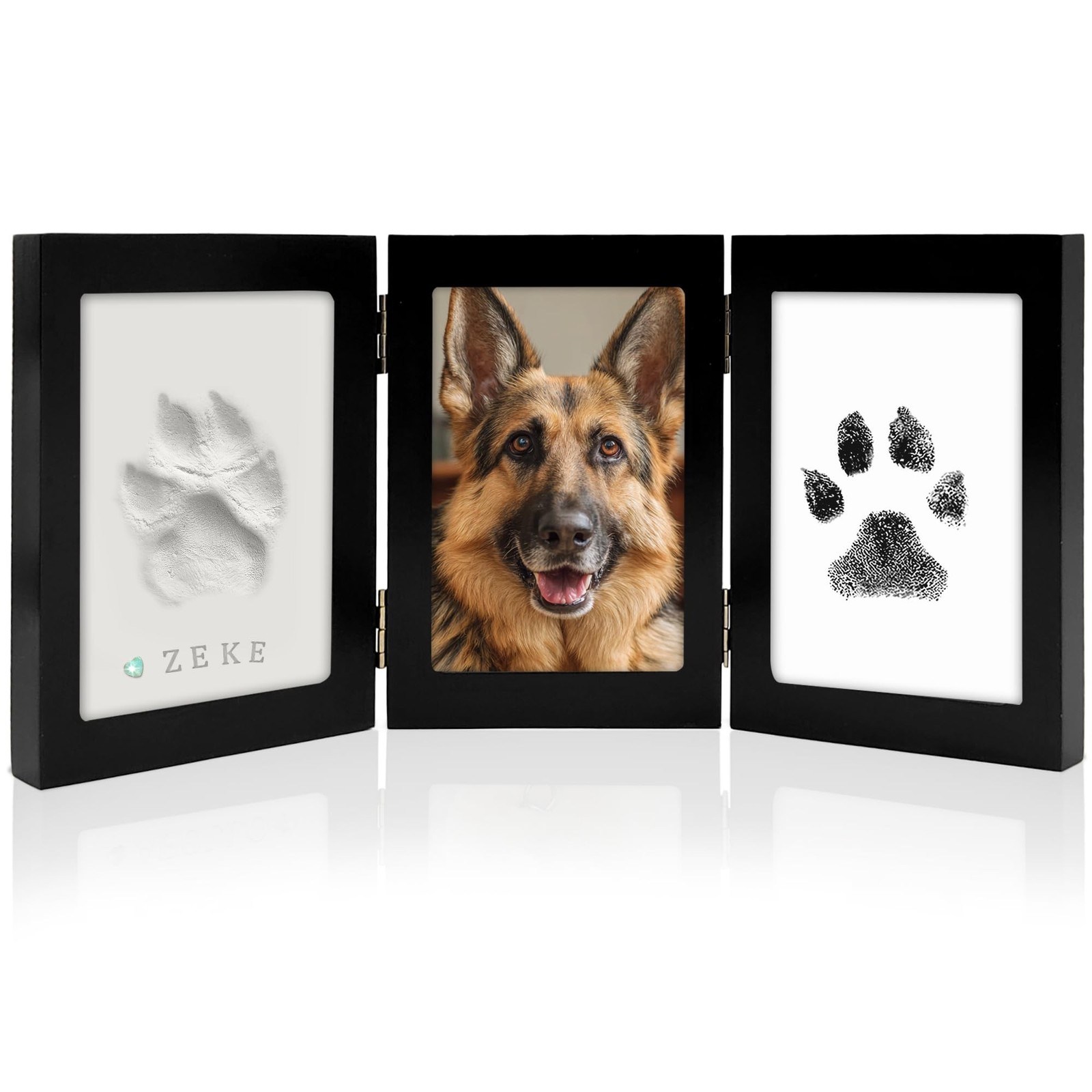 MYPAWLETS Ink&Clay Paw Print Frame Keepsake,Inkless Ink Pad & Soft Clay for D…