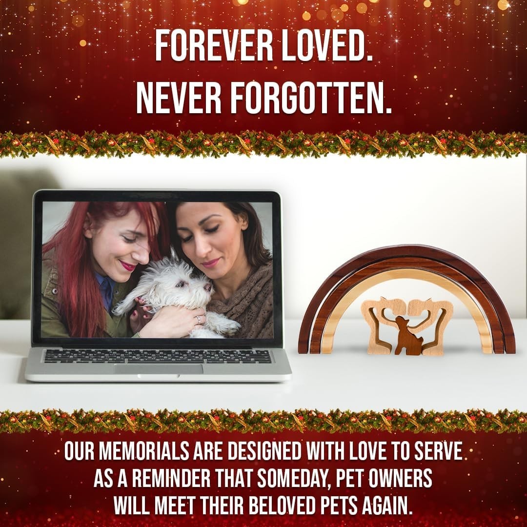 Handcrafted Rainbow Bridge Memorial Gift – Loss of Dog Keepsake for Pet Lovers