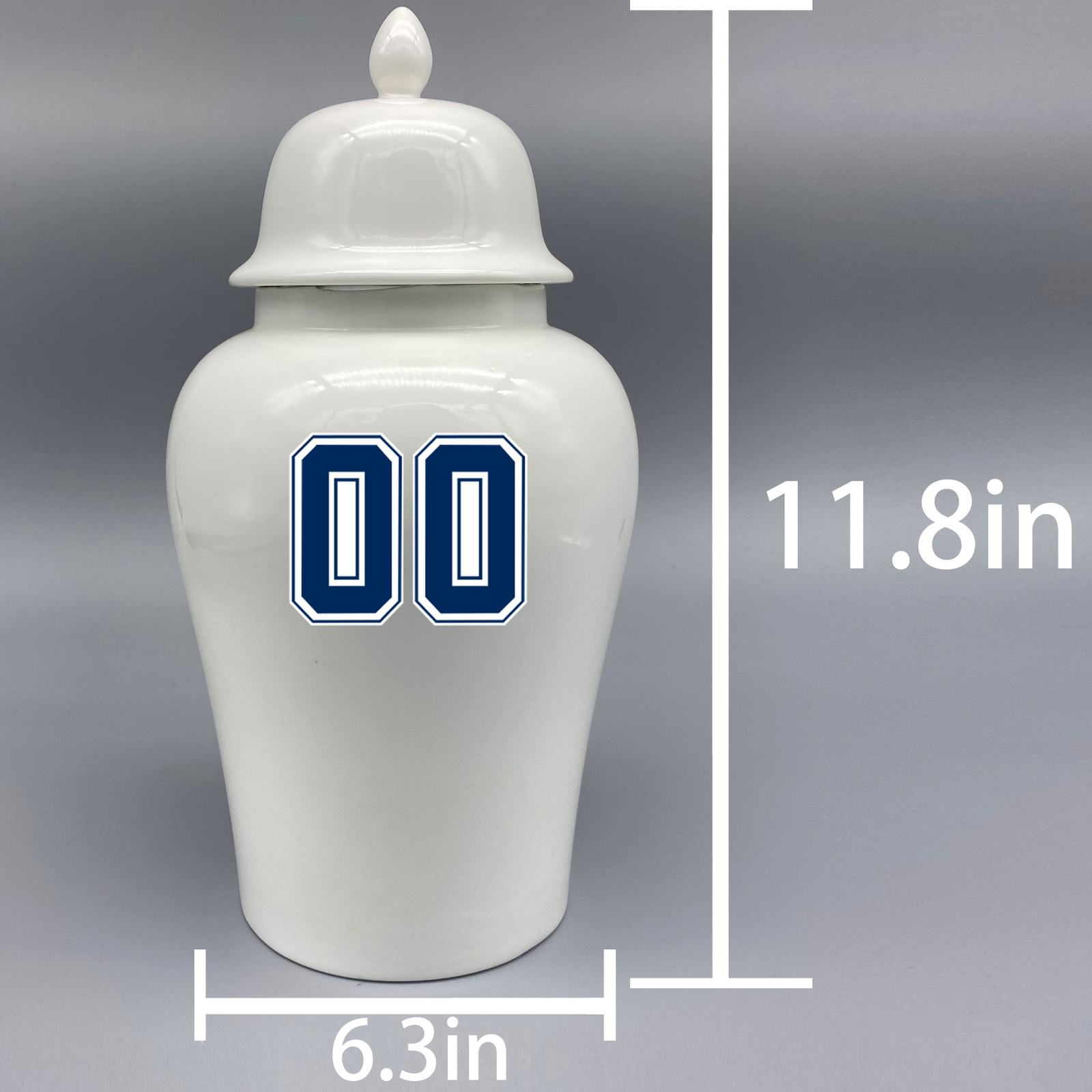 Ceramic Large Urn for Dallas Cowboys Football Theme, Custom Text & Number