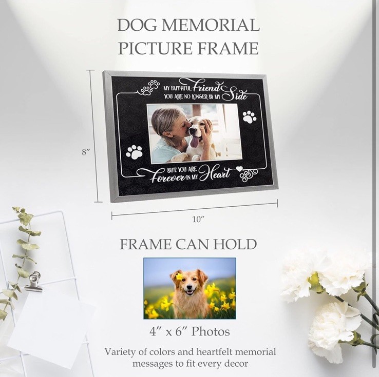 Dog Memorial Gift for Loss of Dog, 8×10 Frame, Holds 4×6 Photo