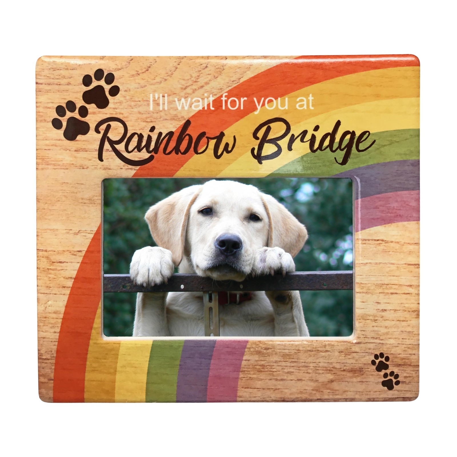 Rainbow Bridge Pet Memorial Picture Frame – I’ll Wait for You at Rainbow Brid…