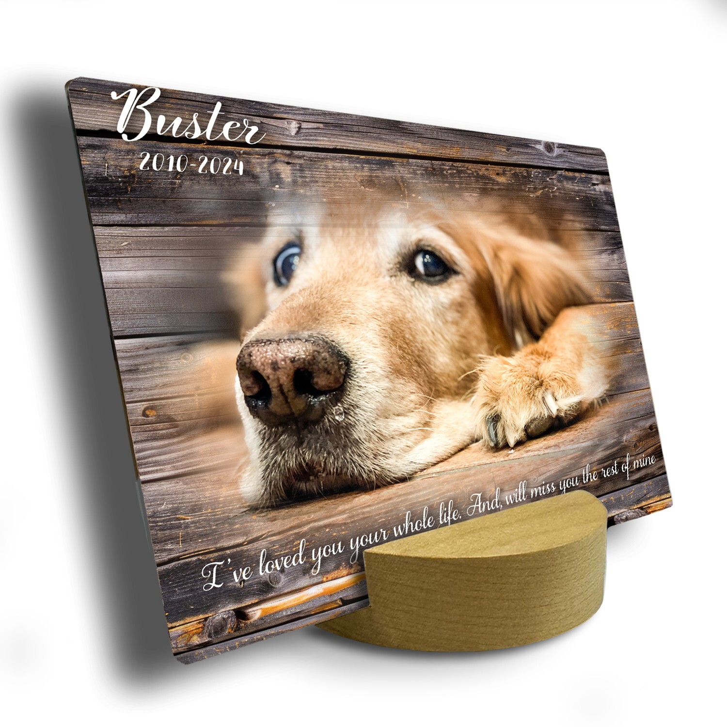 Personalized Pet Memorial Gift with Photo of your Dog Custom Metal Print