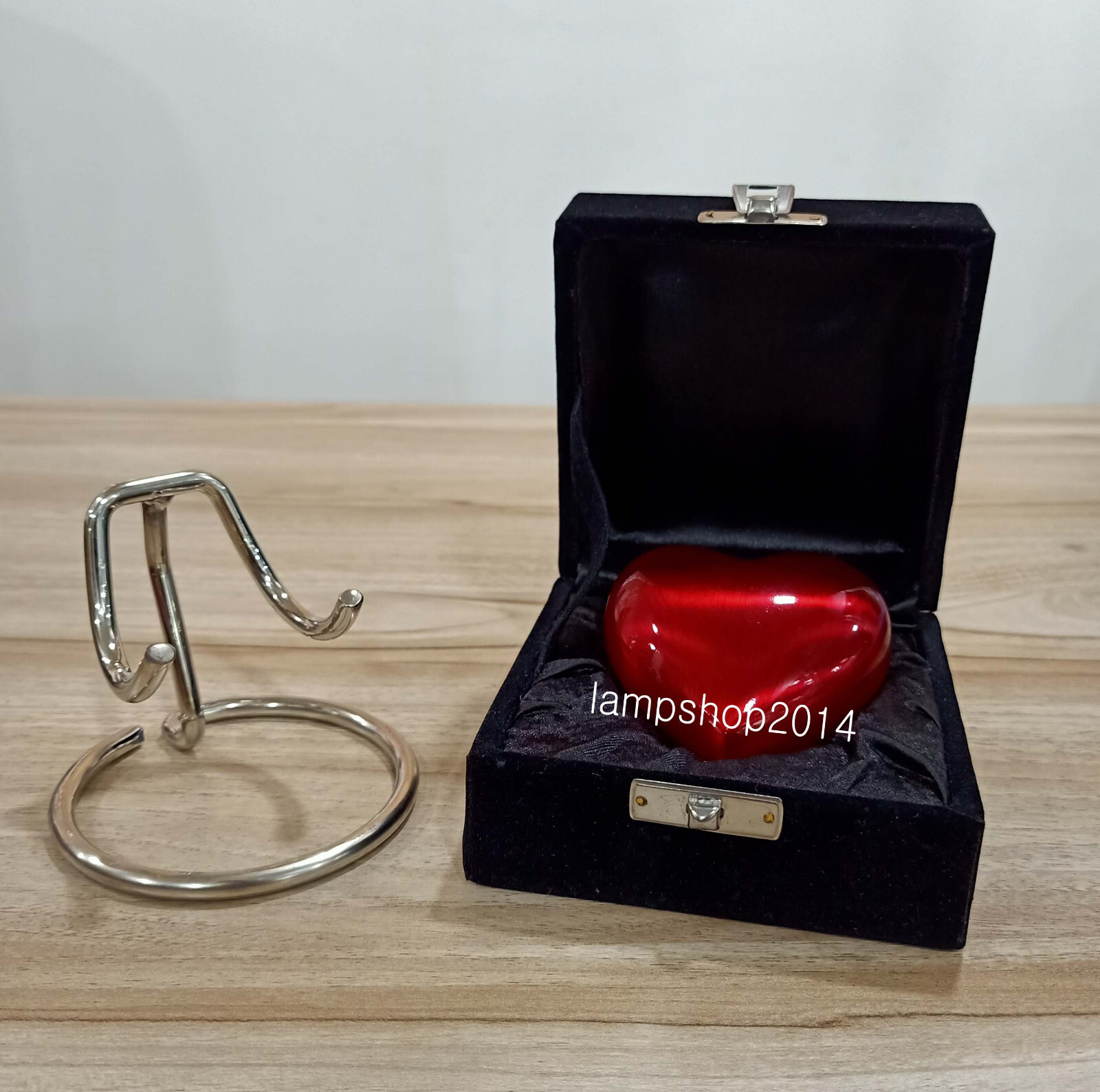 Cremation Urn for Ashes Keepsake Red Heart Urn with Box and Stand Adult Red Urn