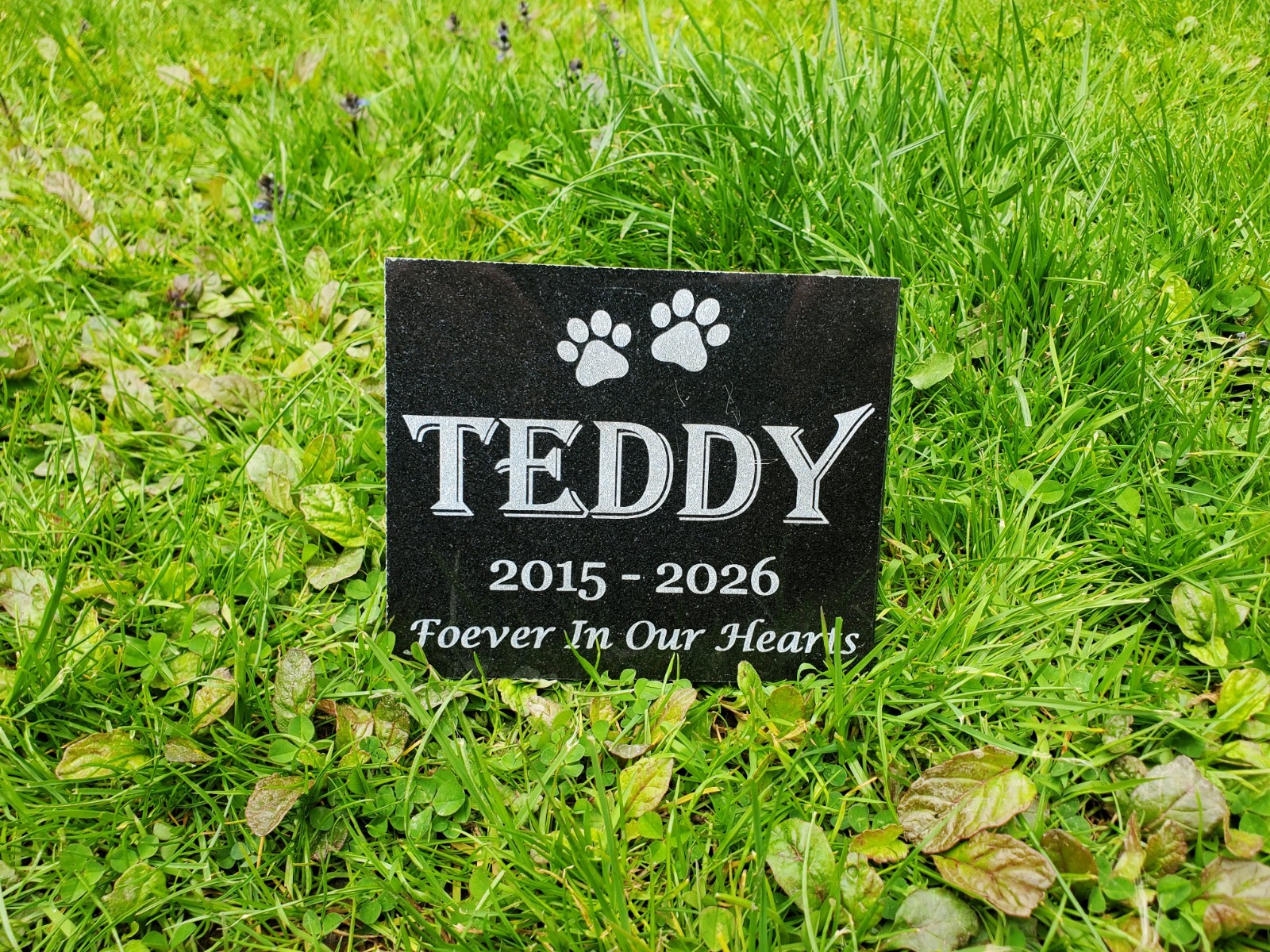 Grave Marker Headstone Garden Pet Memorial Burial Stone Granite Custom Plaque A8