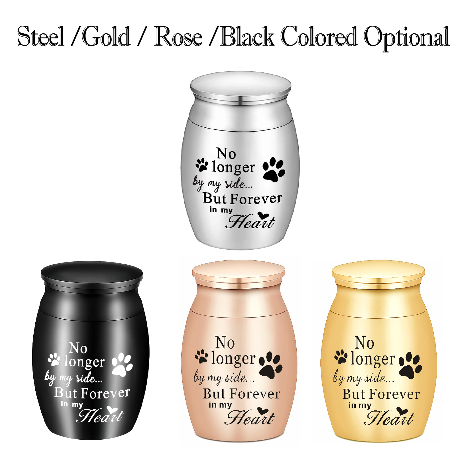 Stainless Steel Pet Memorial Small Urn for Cremation Ashes Holder Miniature Urn