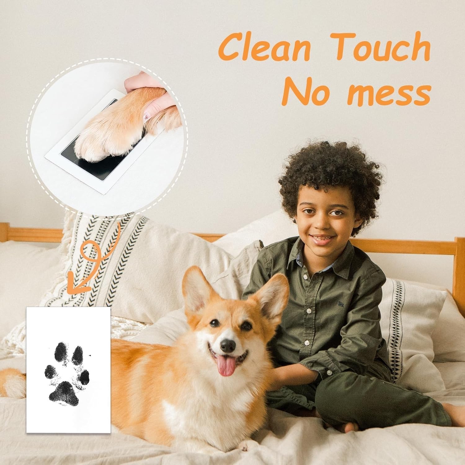 Inkless Pet Paw Print Kit for Dogs Cats No Mess Keepsake, 4 Pack