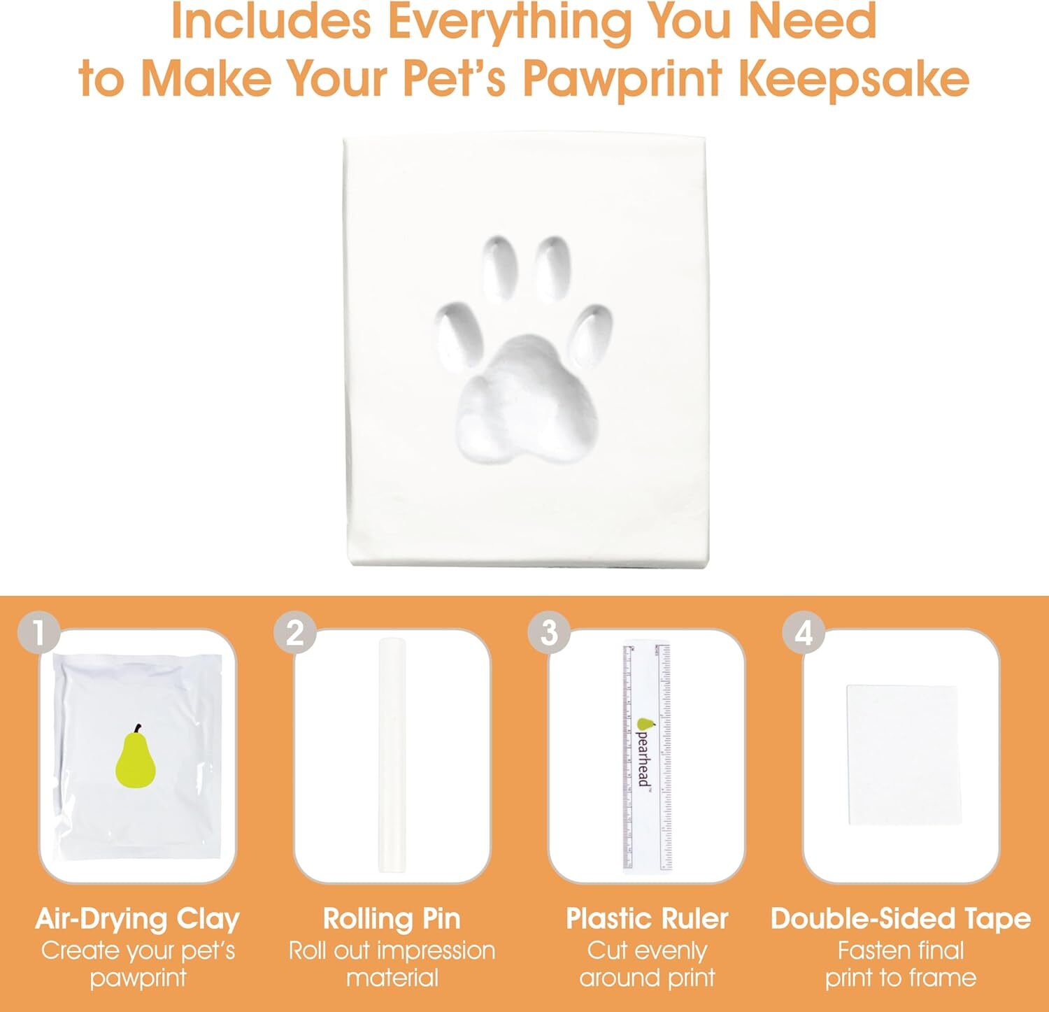 Espresso Paw Print Photo Frame Keepsake Kit For Dogs And Cats 4X6 Picture