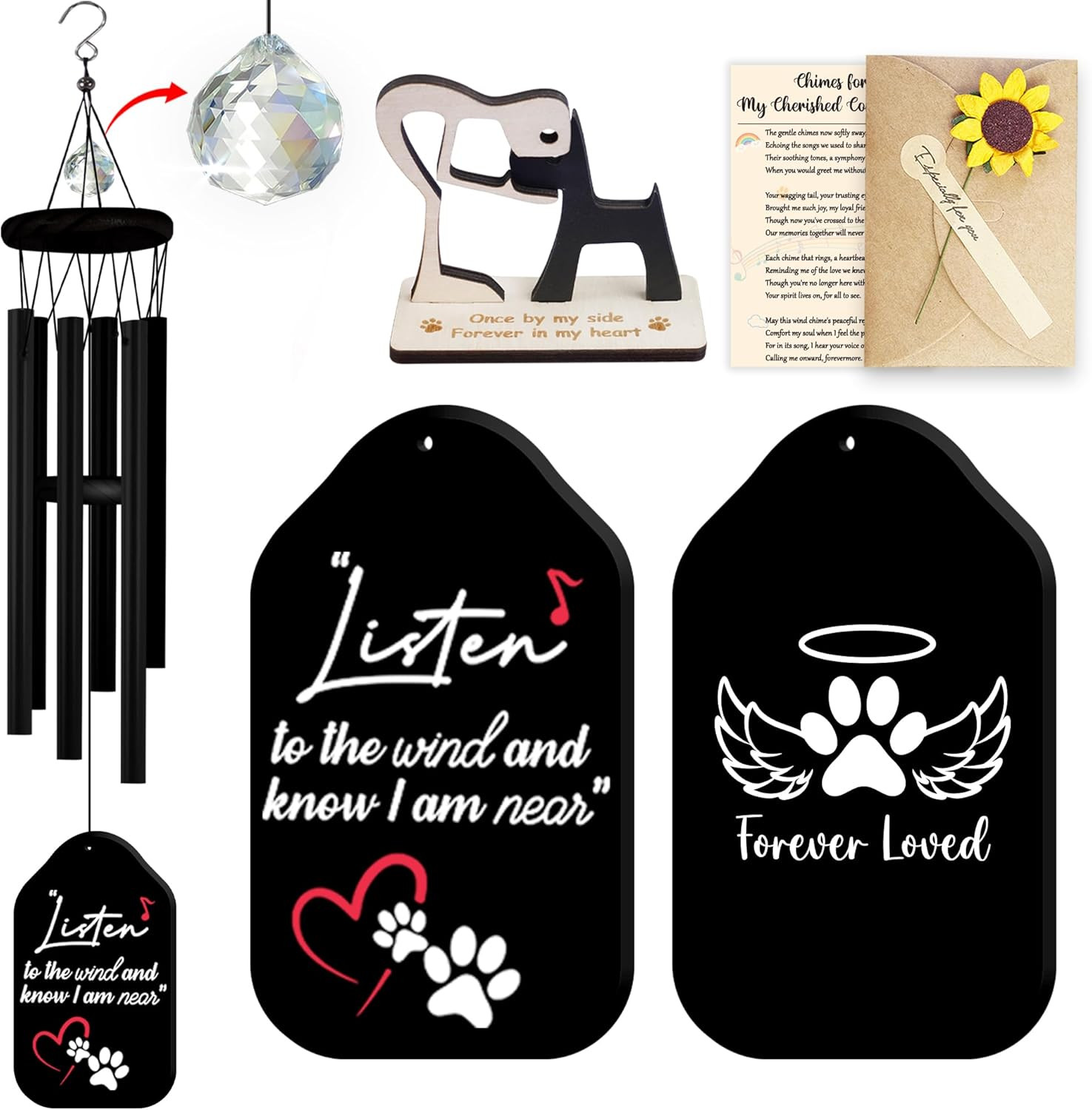 Dog Memorial Gifts for Loss of Dog, Wind Chimes for Outside, Pet Loss Sympathy G