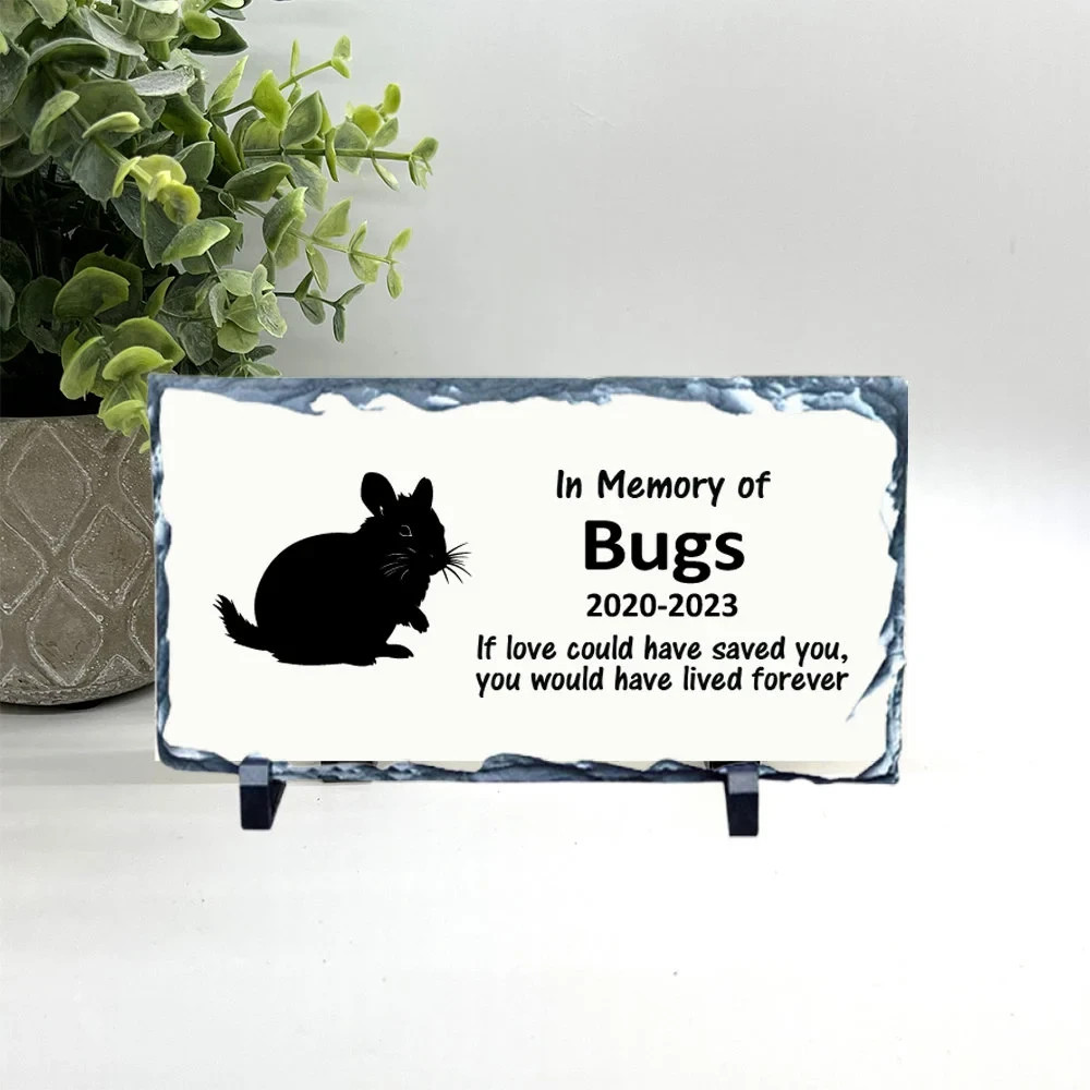 Chinchilla Memorial – Personalized Pet Memorial Stone – Pet Loss sympathy Gift