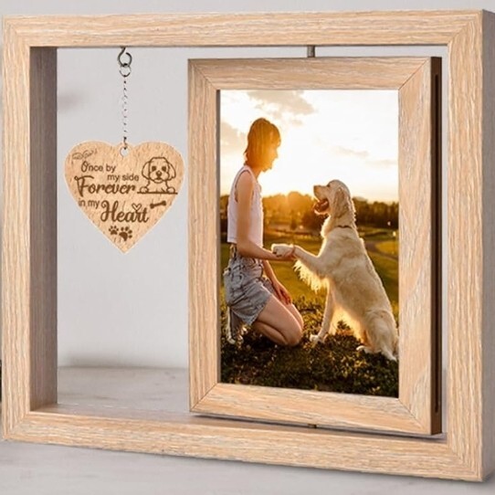 Pet Memorial Photo Frame 4×6 – Dog Cat Loss Keepsake Forever in My Heart