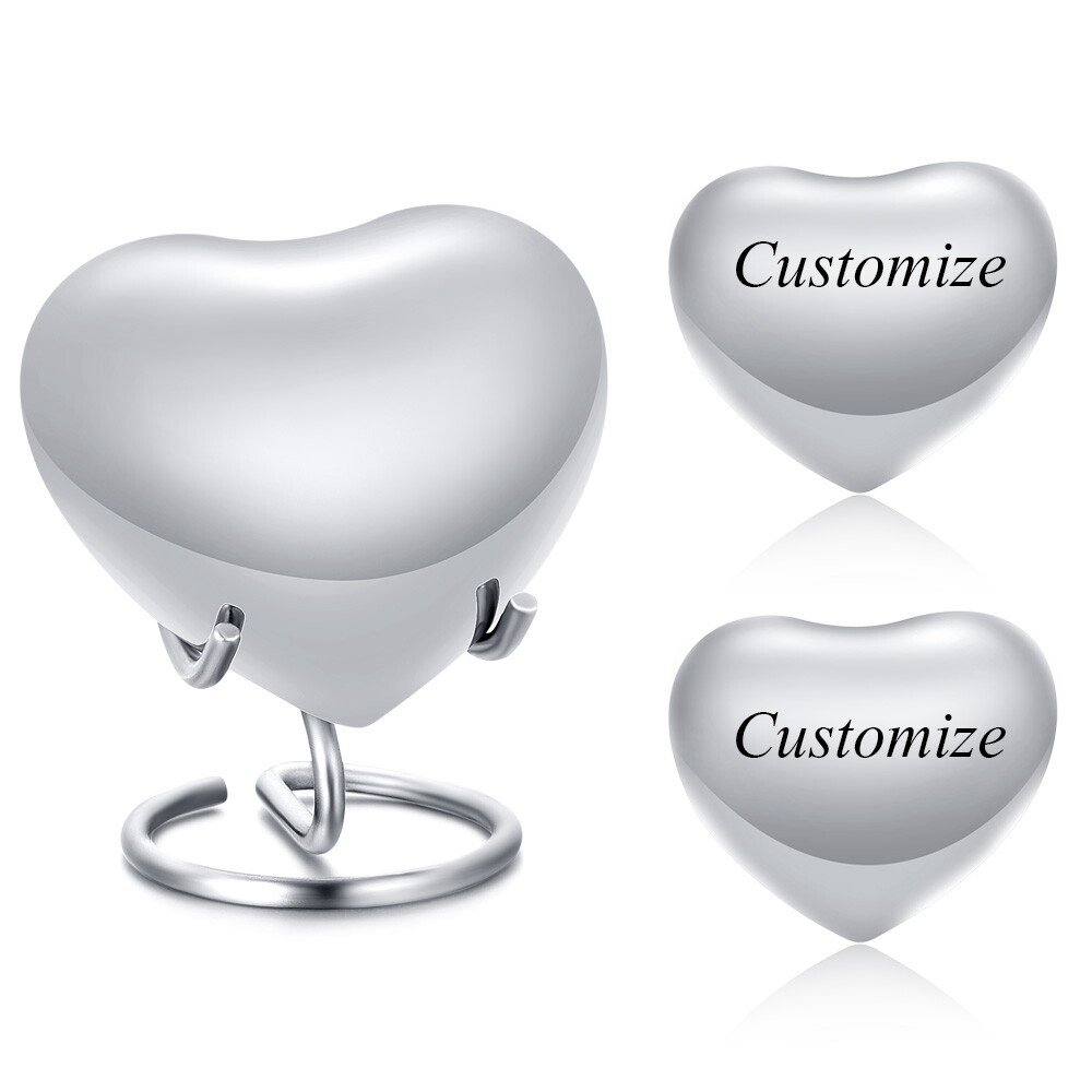 Customize Heart Cremation Urn Jar Holder Keepsake for Human Memorial Pet Ashes