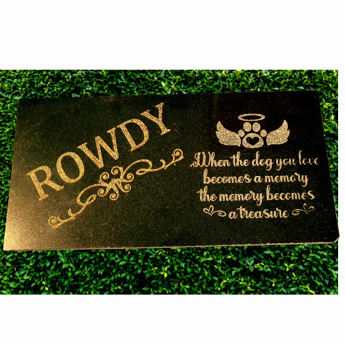 Granite and slate pet memorial and LED Pet Memorials