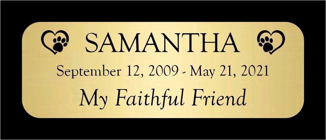 1×3″ Custom Personalized Gold or Silver Aluminum Pet Memorial Name plate