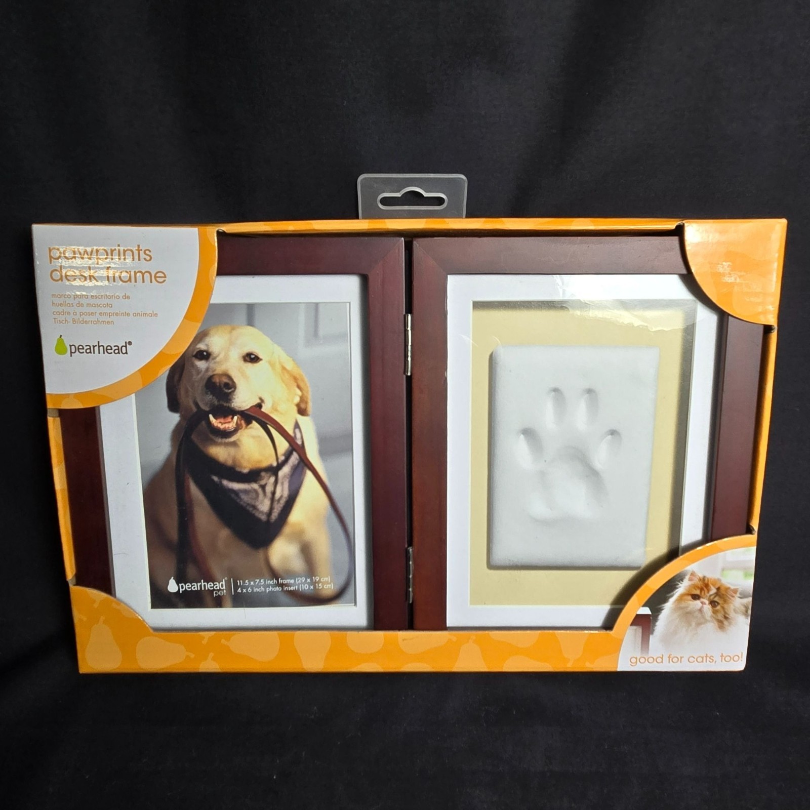Pearhead Pawprints Desk Frame Pet Keepsake Dog Cat Photo Paw Print New