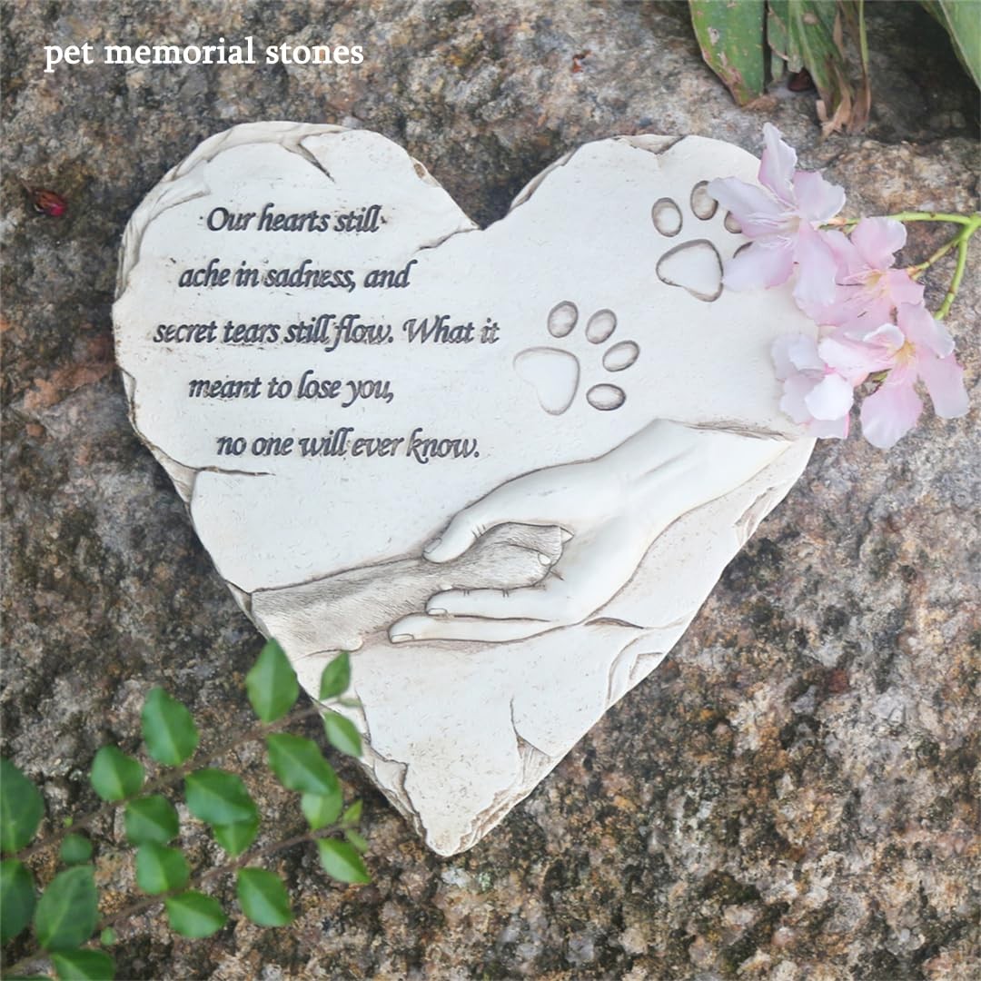 Heart Shaped Pet Dog Memorial Stones Grave Markers, Pet Dog Headstones Memori…