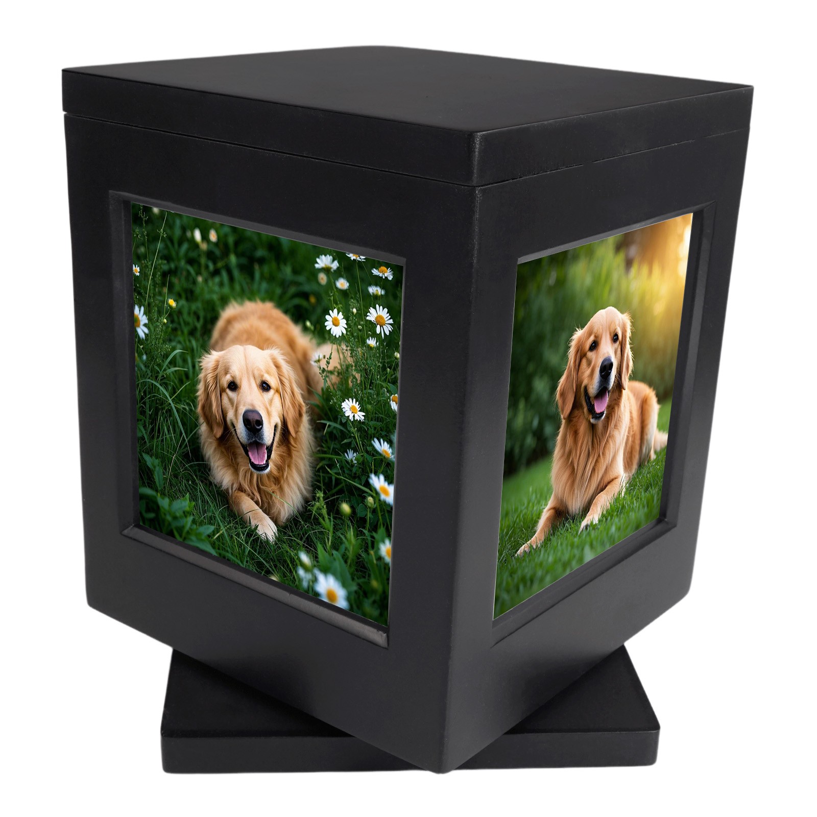 360° Solid Wood Picture Frame Urn With Claw Print Kit For Dogs & Cats 5.7*5.7in