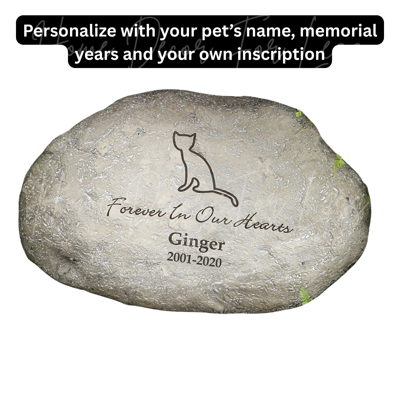 PERSONALIZED Pet CAT Kitten Memorial Grave Marker Engraved Garden Stepping Stone