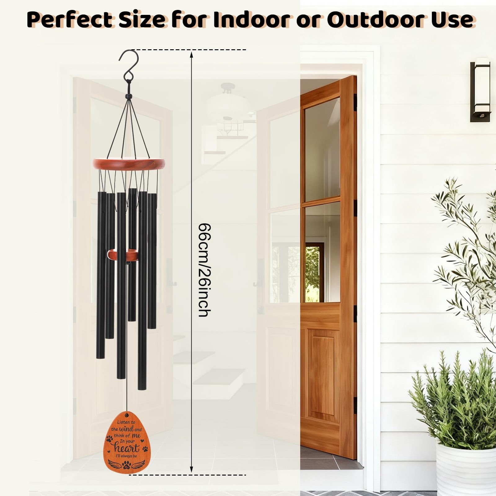 Dog Memorial Gifts 26″ Pet Memorial Wind Chime with Crochet Doll Loss of Dog …