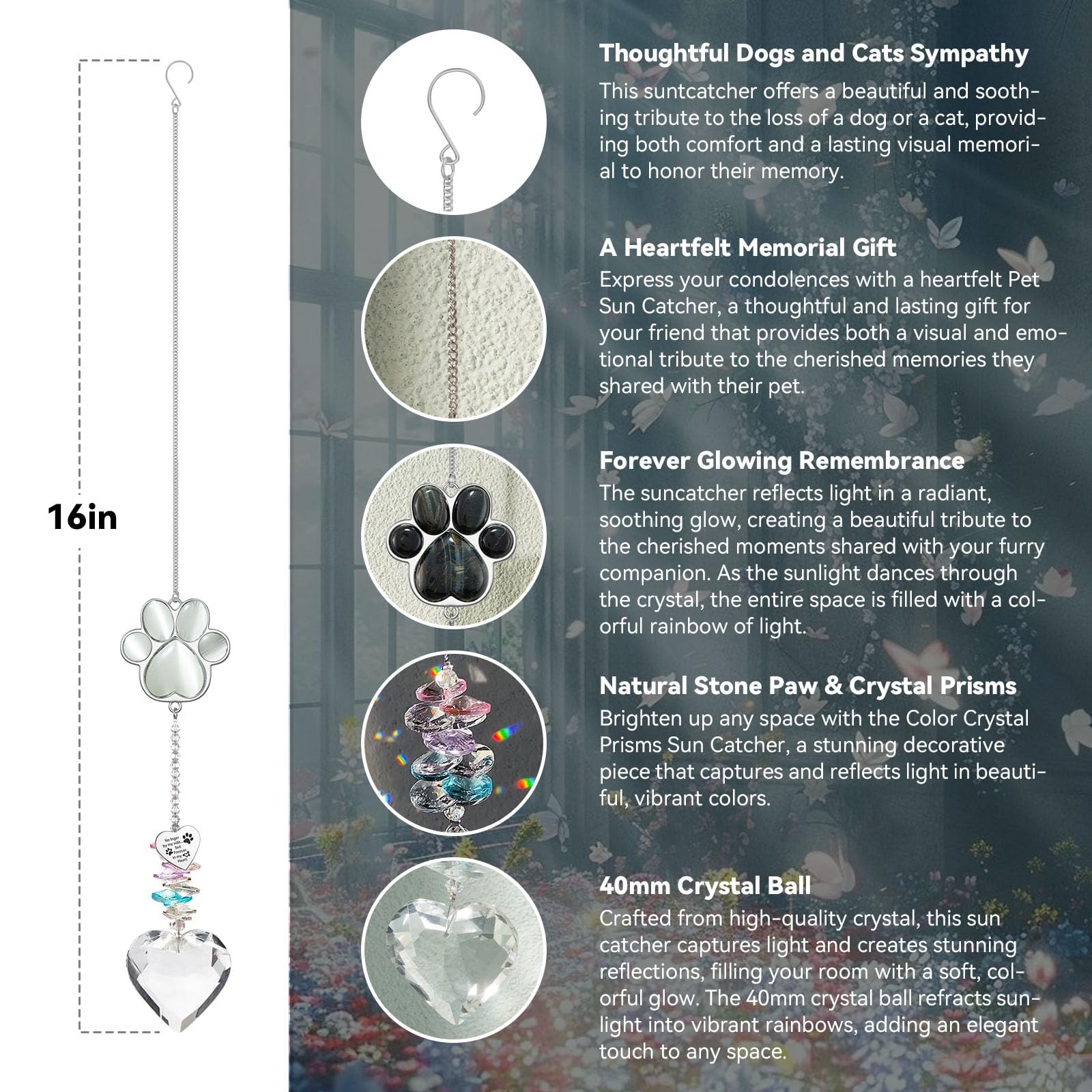 Dog Memorial Gifts, Pet Memorial Suncatcher, Loss of Dog Sympathy Gift