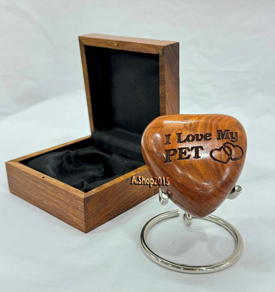Wooden Heart Keepsake Urn – Mini Ash Urn Small Handcrafted Cremation Urn