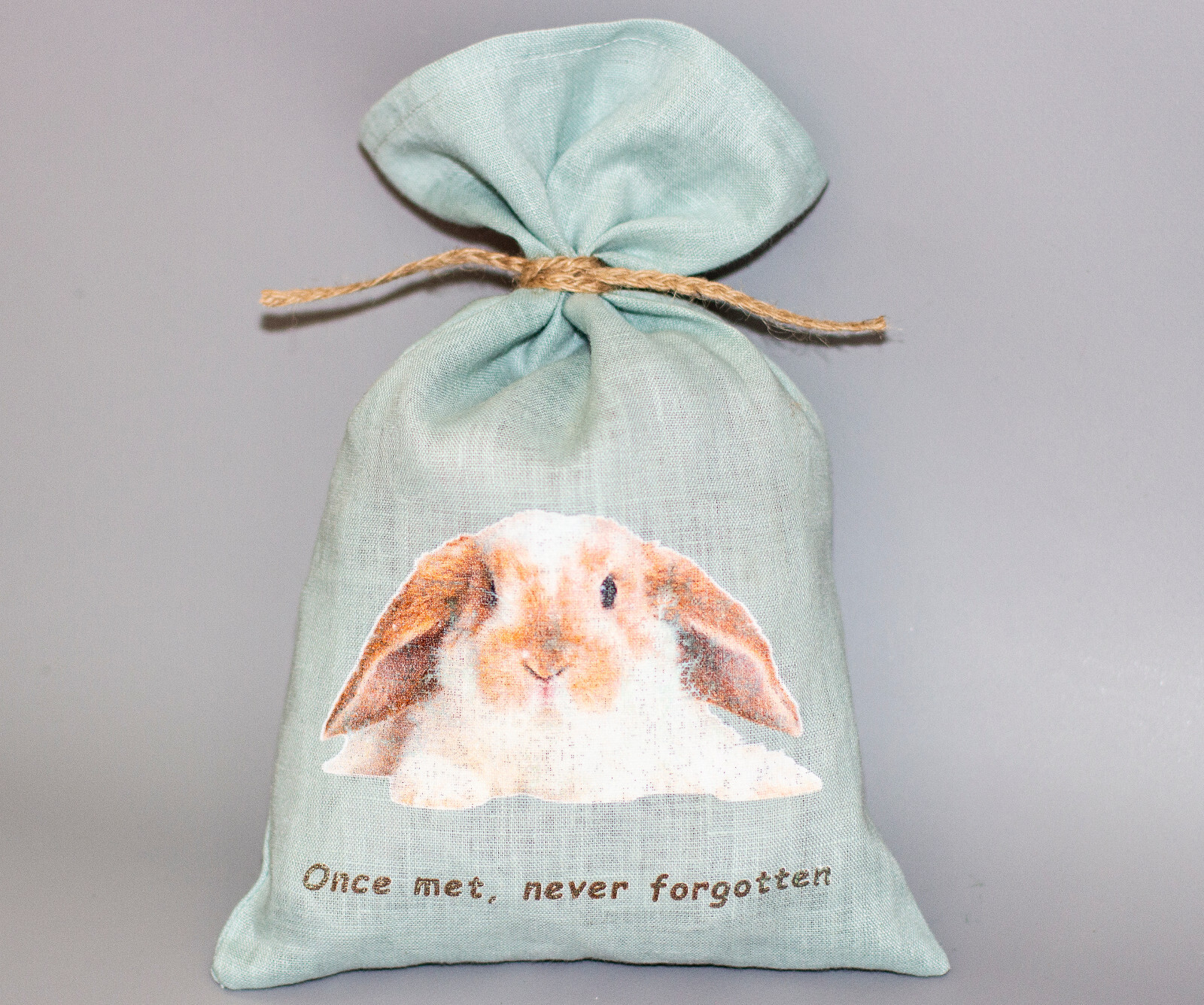 Tote Bag Bunny Rabbit Memorial Keepsake Ashes Holder Natural Fabric Pouch Easter