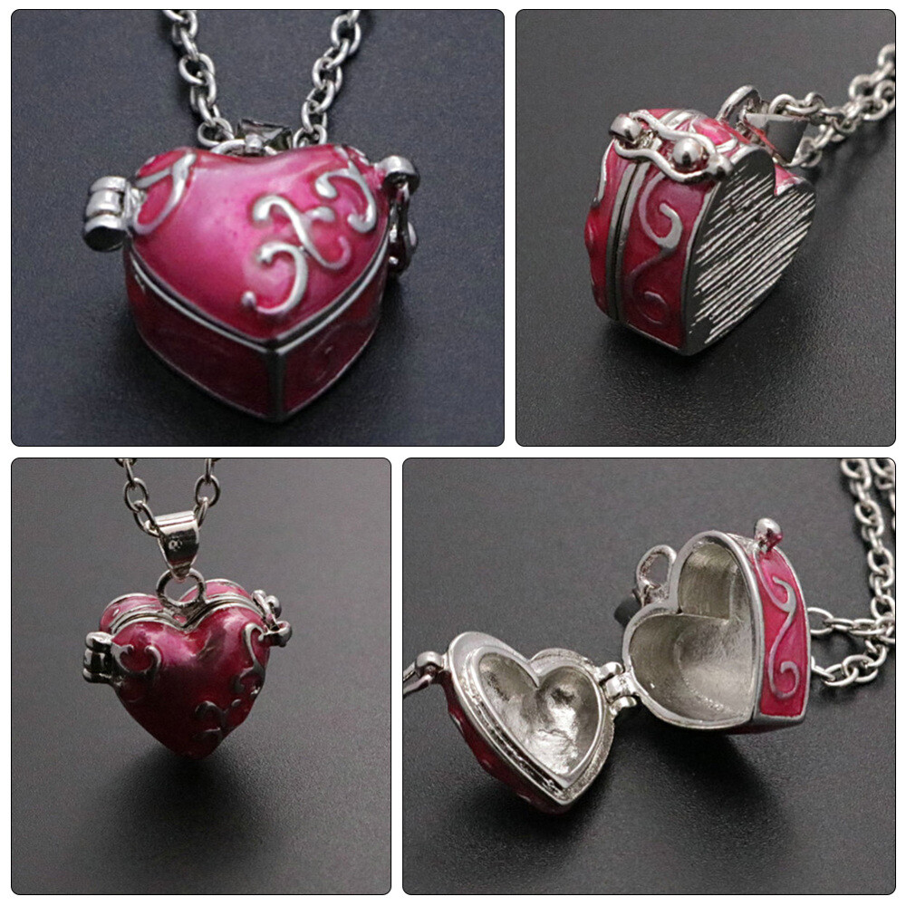 Brass Vintage Heart-shaped Pendant Can Openable Pet Ashes Hair Container