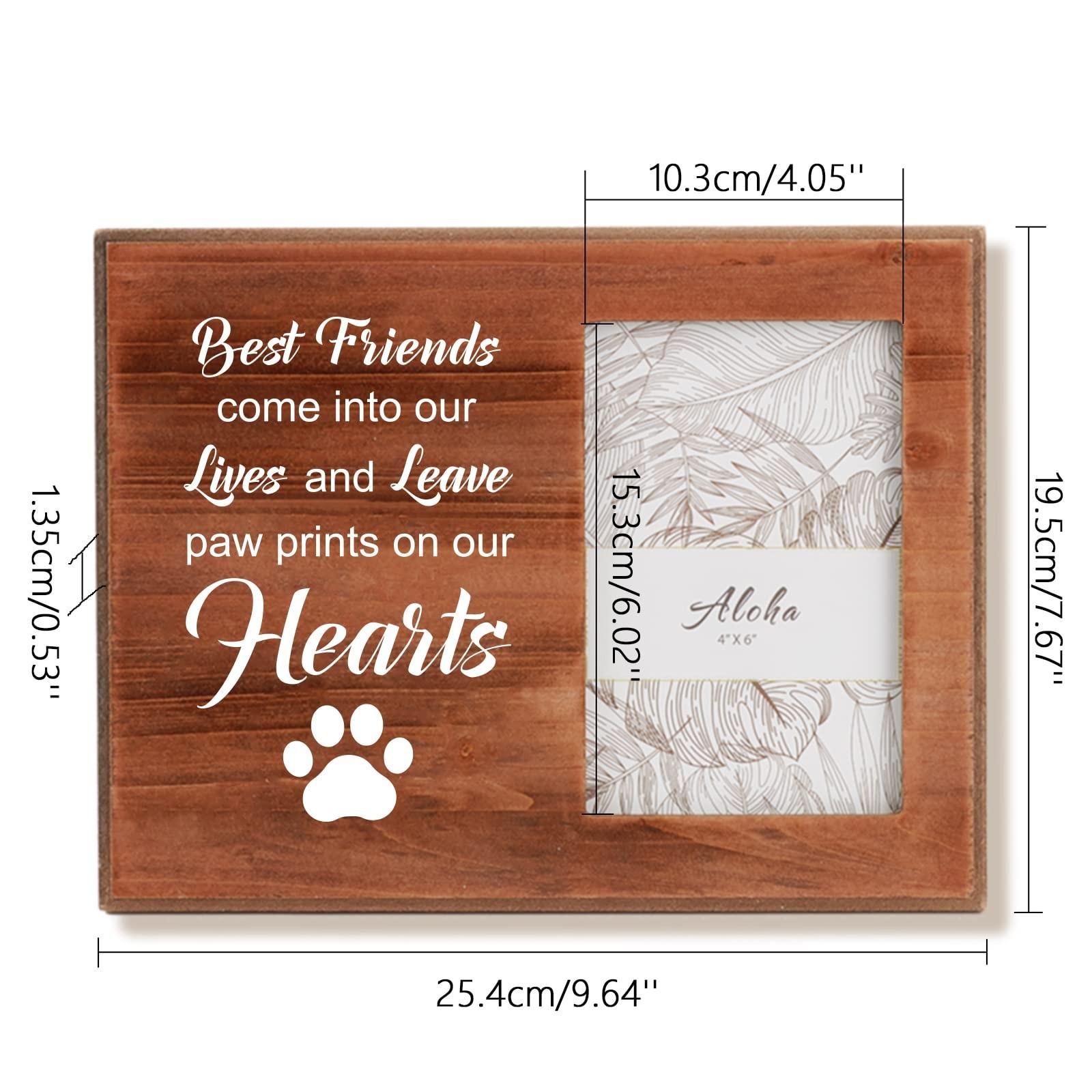 INFUNLY Dog Memorial Picture Frame 4×6 Wood Photo Frame Best Friends Lives an…