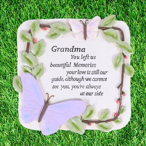 10 Inch Resin Memorial Garden Stone, Outdoor Decor, Sympathy Garden Grandma
